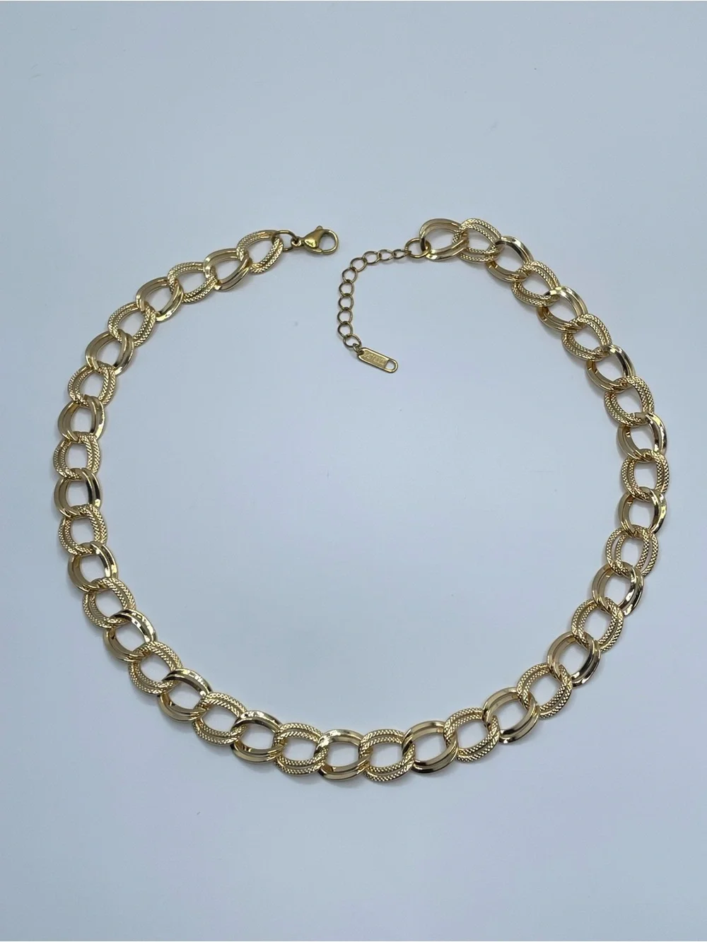 Stainless Steel Gold Chain Link Necklace Modern Minimalist Statement Classic